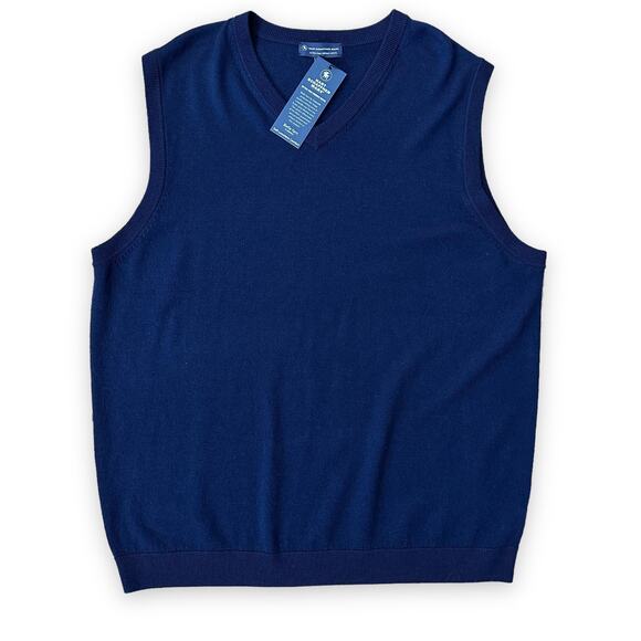 Hart Schaffner Marx Extra Fine Merino Wool Sweater Vest Mens Size XLT Tall Blue - Picture 1 of 4